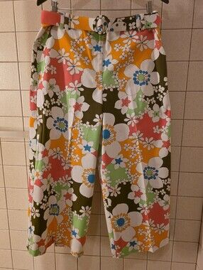 Trina Turk Women's Floral Wide-Leg Capri Pants in Multi-Color